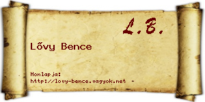 Lővy Bence névjegykártya